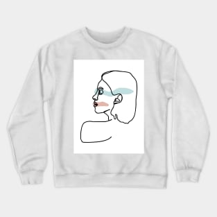 Minimal Line Drawing Woman's Head Crewneck Sweatshirt